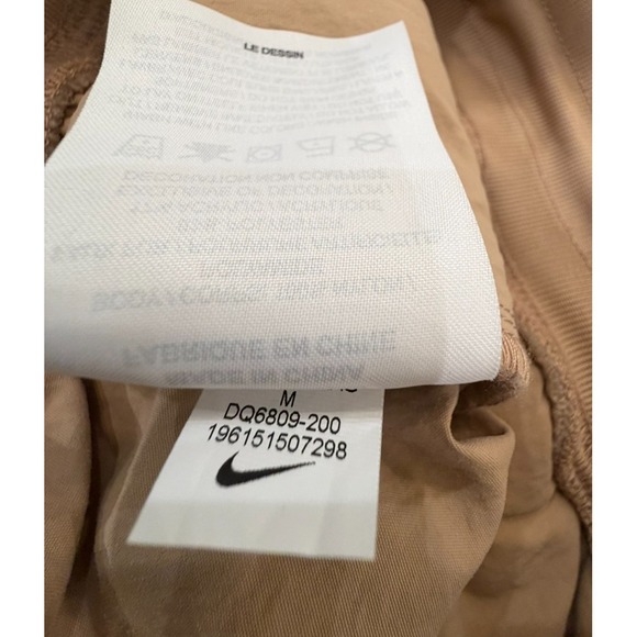Nike Sportswear Essential Loose Fit High Rise Nylon Sherpa Trim Pants Sz Medium - Picture 8 of 8